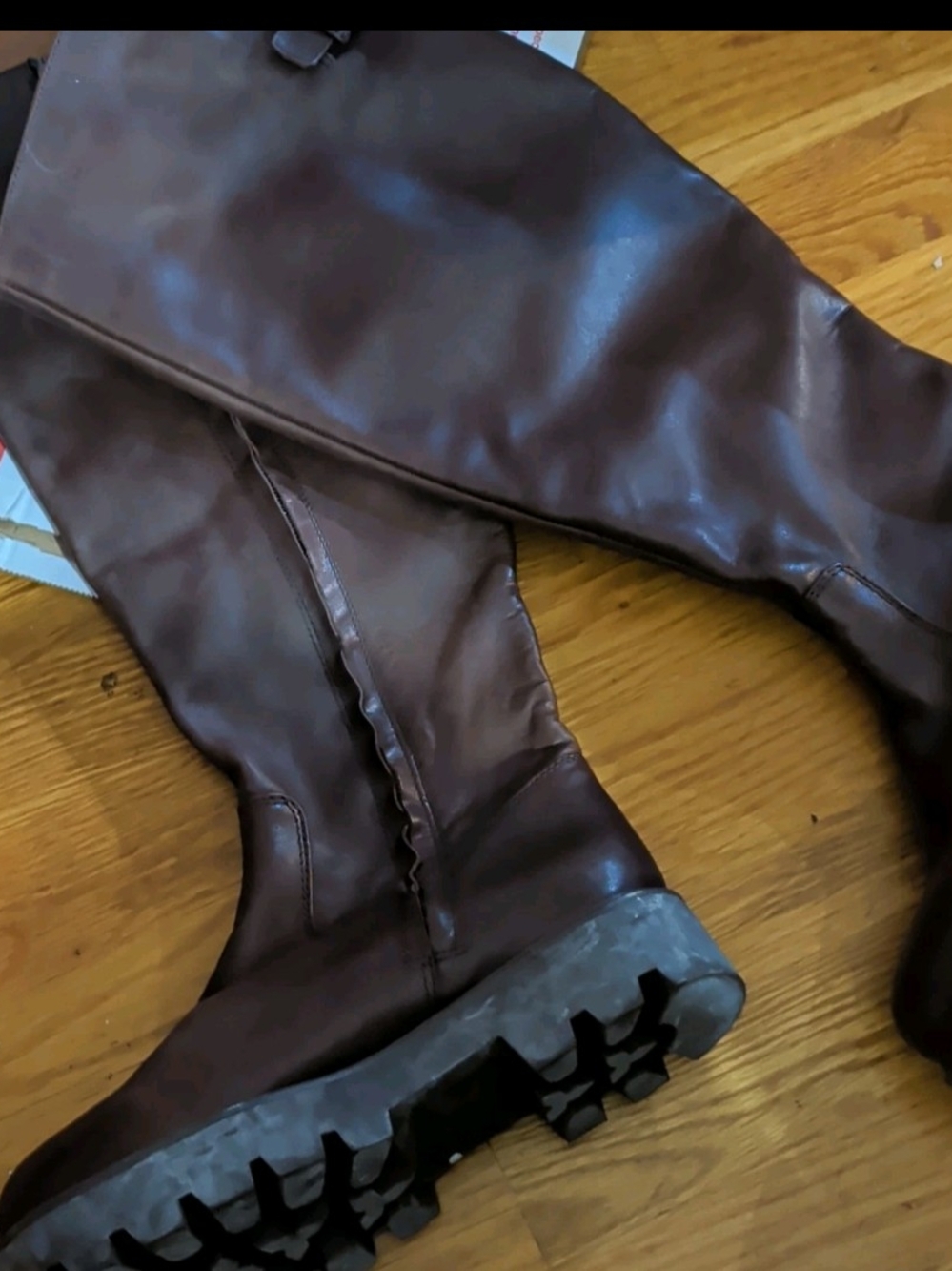 Franco Sarto Balinboot Women's Brown Leather Knee High Boots 6.5 Shoes